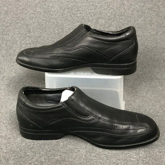 Rockport adiPRENE by adidas Black Leather Slip-On Penny Loafers Shoes Men 8.5 XW - Picture 2 of 7